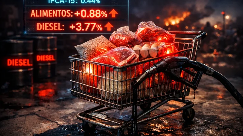IPCA-15 cai para 0,44%, mas feijão, carne e diesel acendem alerta