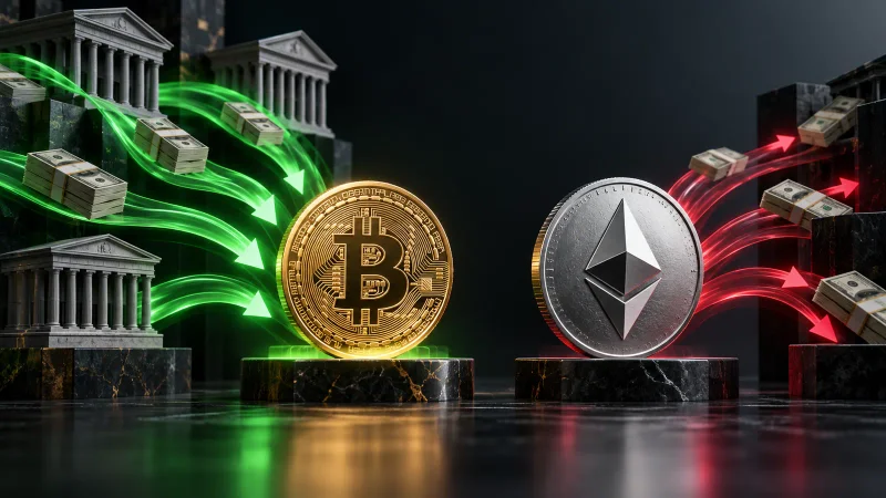 ETFs de bitcoin receberam US$ 159 milhões; fundos de ether perderam US$ 39 milhões.