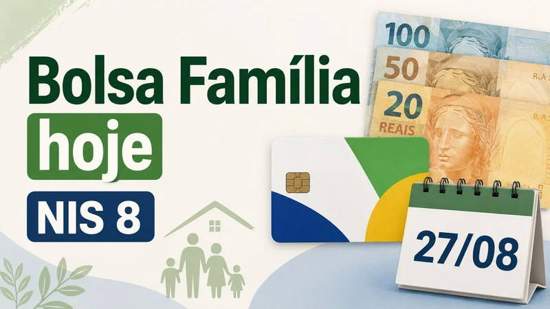 Bolsa Família paga hoje, 27 de agosto, beneficiários com NIS final 8. Veja quem recebe, valor médio e próximas datas do calendário.