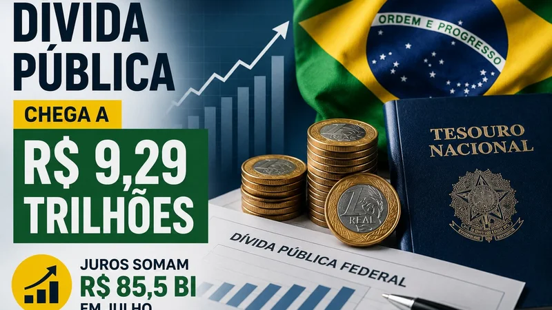 Dívida Pública Federal chegou a R$ 9,29 trilhões em julho. Mesmo com resgate líquido de R$ 65,1 bilhões, juros elevaram o estoque.