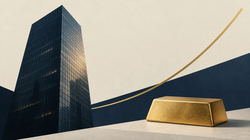 Colagem minimalista sobre mercados de capitais e gestão de ativos