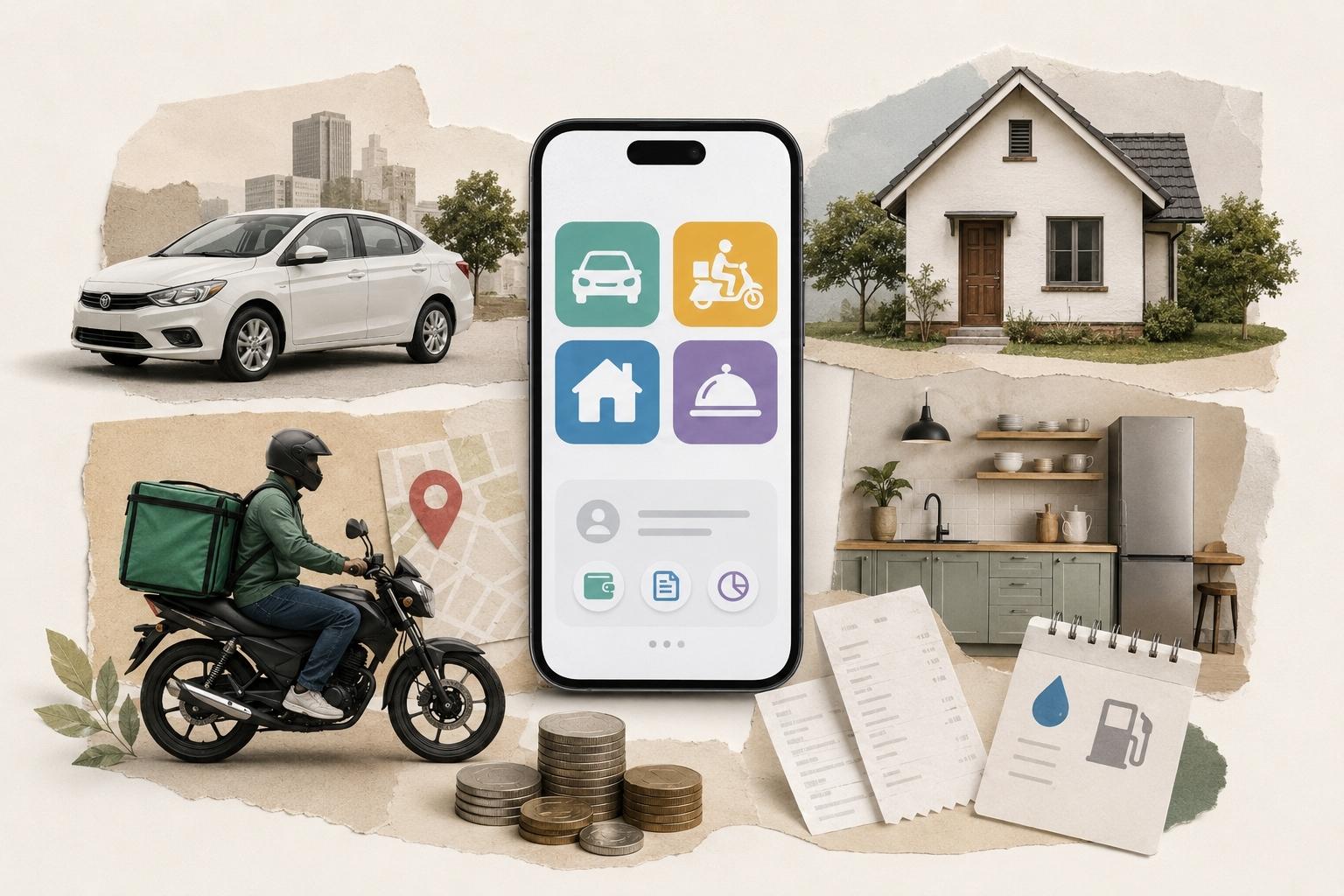 Economia compartilhada conecta consumidores, trabalhadores, restaurantes e proprietários por plataformas como Uber, iFood e Airbnb