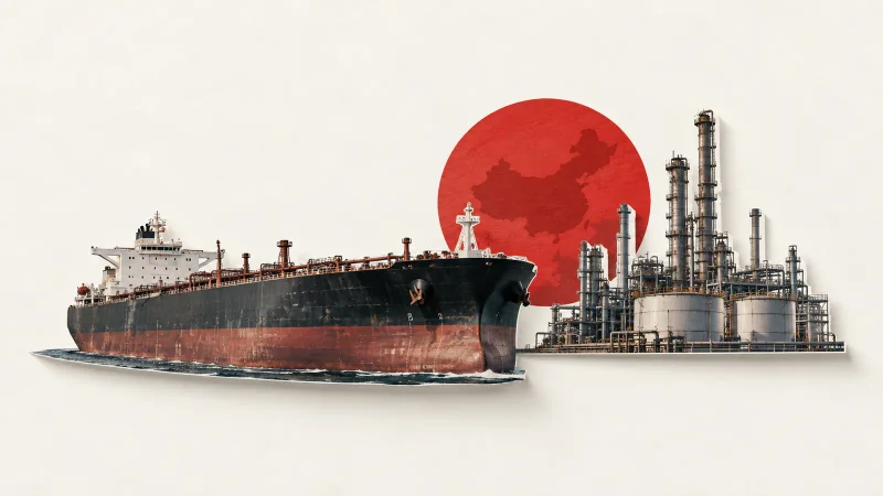 Colagem ilustrativa: Refinarias chinesas ampliam compras de petróleo do Iraque e Catar