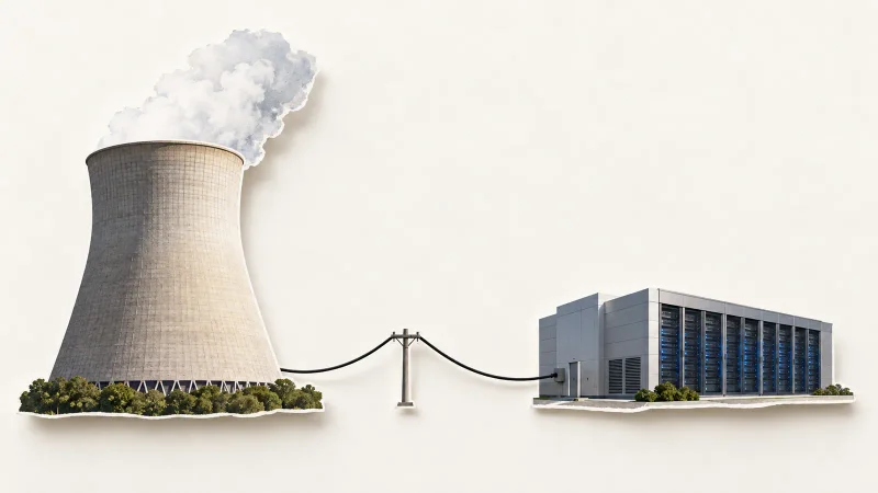Colagem ilustrativa: Google e Constellation fecham acordo para ampliar energia nuclear