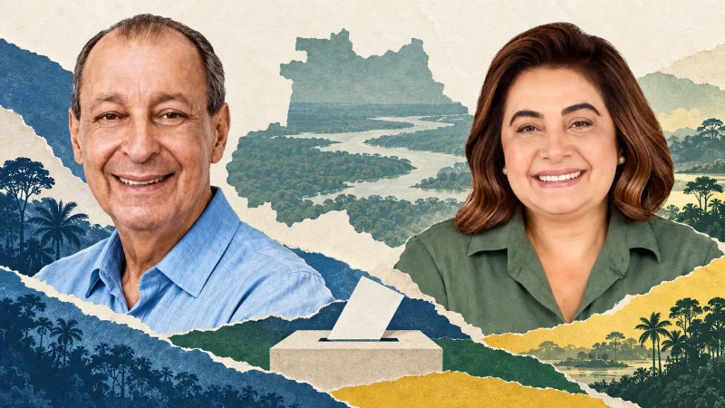 Colagem editorial com os candidatos mais votados ao governo do Amazonas