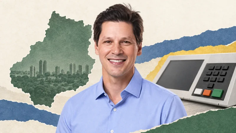Colagem com Daniel Vilela, eleito governador de Goiás