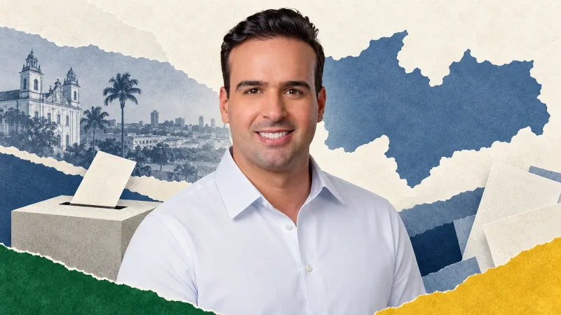 Colagem com Lucas Ribeiro, eleito governador de Paraíba