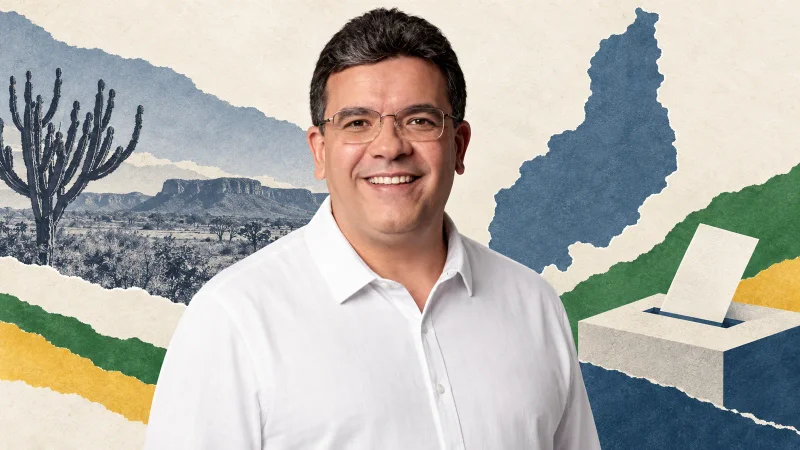Colagem editorial com Rafael Fonteles na apuração para governador de Piauí