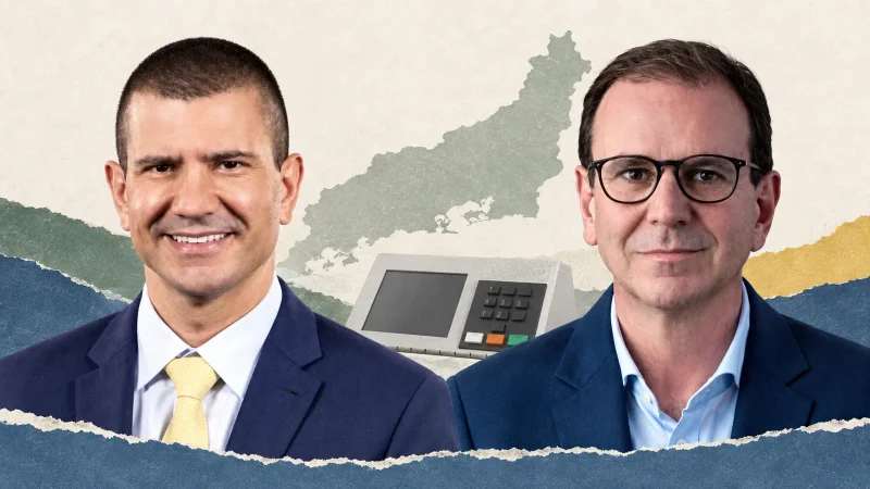 Colagem com Douglas Ruas e Eduardo Paes, candidatos ao segundo turno em Rio de Janeiro