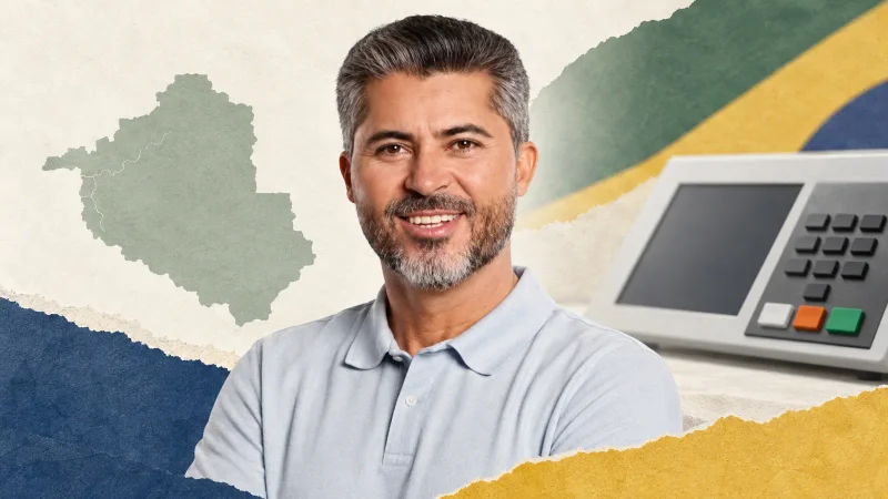 Colagem com Marcos Rogério, eleito governador de Rondônia