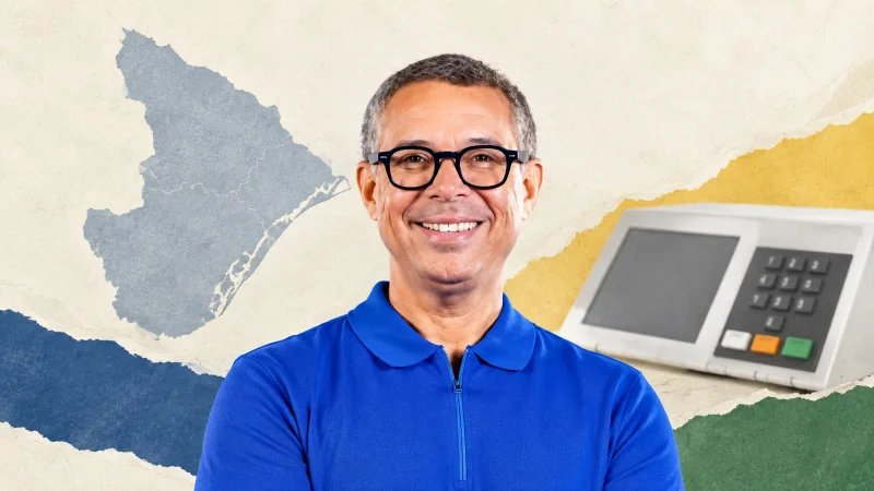 Colagem com Fábio, eleito governador de Sergipe