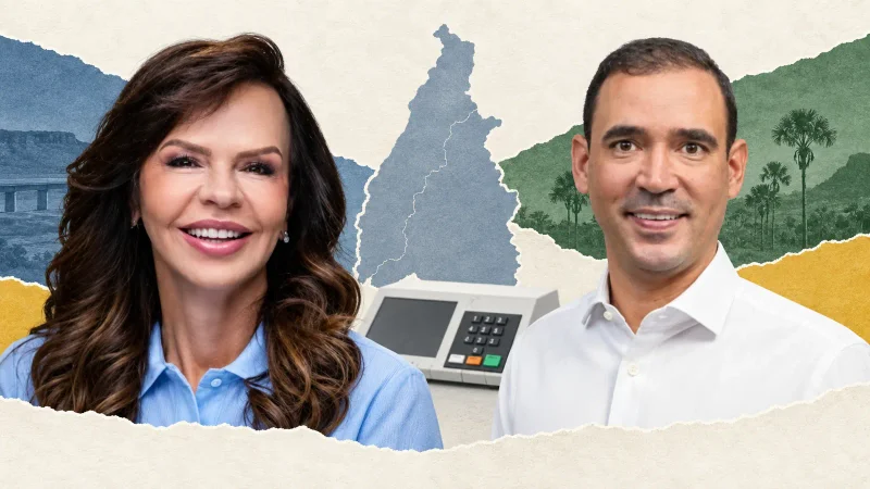 Colagem com Professora Dorinha e Vicentinho Júnior, candidatos ao segundo turno em Tocantins