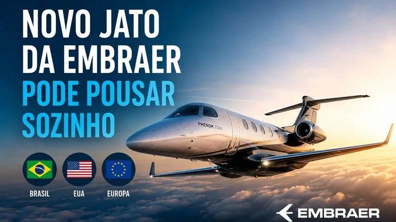 Phenom 300EV da Embraer recebeu certificação de Brasil, EUA e Europa e é o primeiro jato leve certificado com sistema Emergency Autoland.