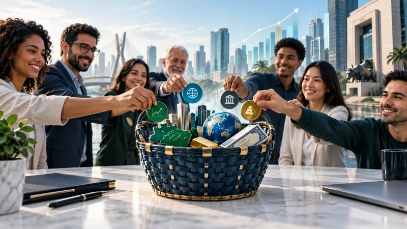 Investidores colocam diferentes classes de ativos em uma cesta que representa um ETF