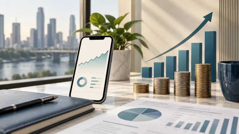 Colagem clean sobre captação recorde, corretora e ativos de clientes