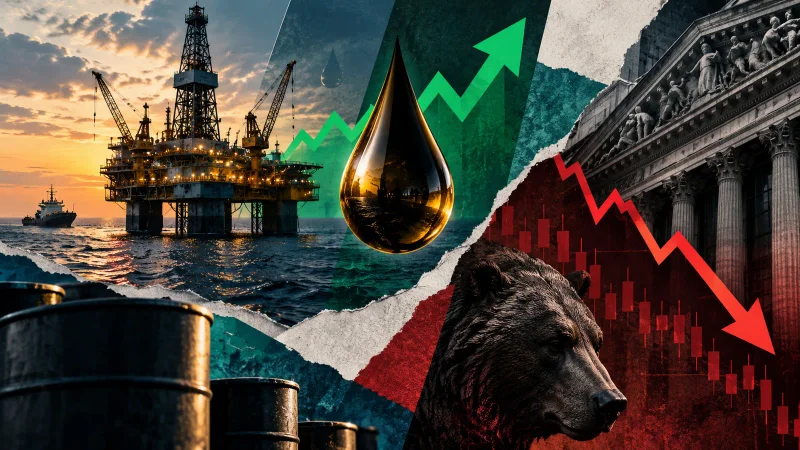 Plataforma petrolífera genérica com gráfico positivo discreto