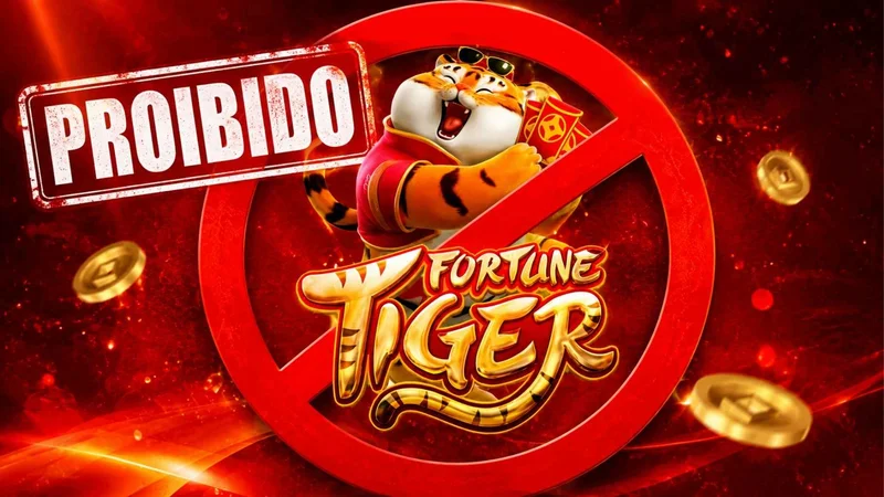 Símbolo de proibição sobre o jogo Fortune Tiger, conhecido como jogo do tigrinho.