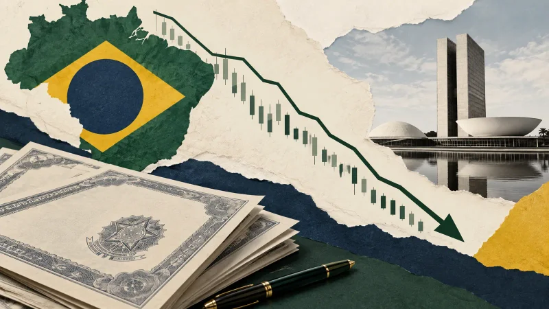 Colagem editorial clean sobre juros futuros têm queda histórica após resultado eleitoral