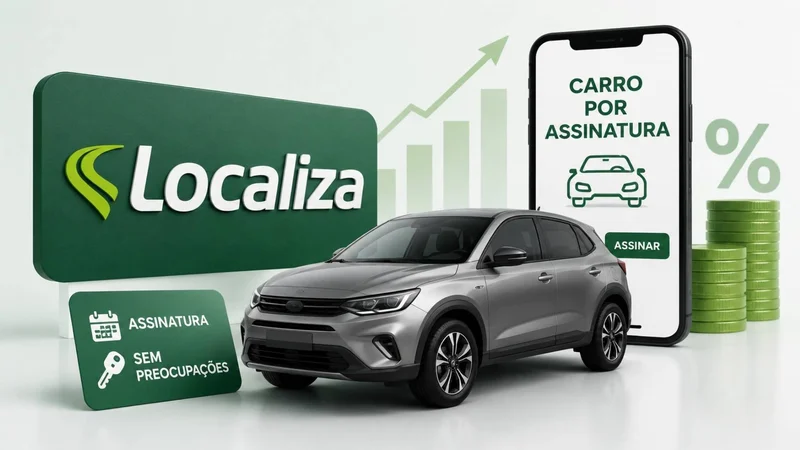 Carro da Localiza representa o crescimento do serviço de veículos por assinatura em cenário de juros altos.