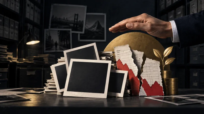 Colagem clean de fotografias e reestruturação financeira