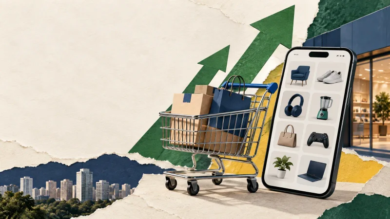 Colagem editorial clean sobre mglu3 lidera ganhos do ibovespa com alta de quase 26%