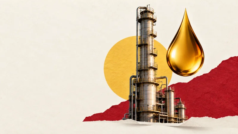 Colagem ilustrativa: Shell prevê margem de refino de US$ 42 por barril
