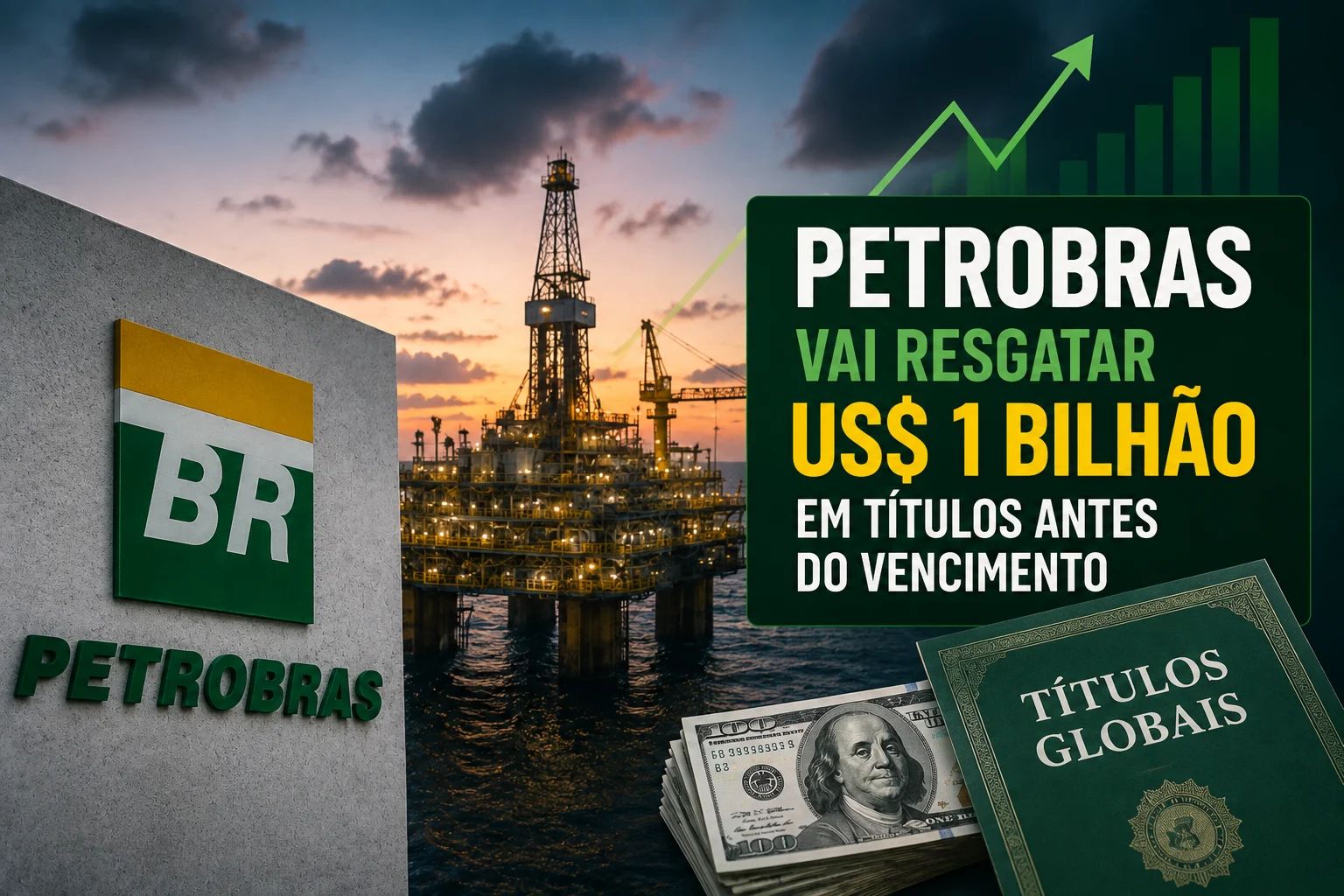 Petrobras (PETR4) anunciou resgate antecipado de aproximadamente US$ 1 bilhão em títulos globais com vencimento em 2028.