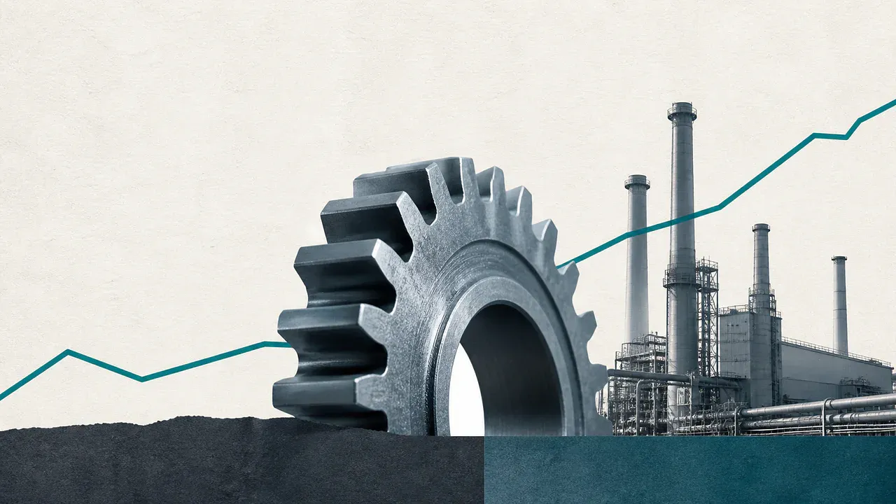 Engrenagem e fábrica representam o avanço de 0,2% da produção industrial brasileira em julho de 2026