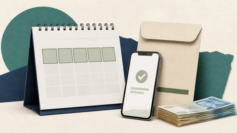 Calendário mostra o quinto dia útil de setembro de 2026 para pagamento do salário