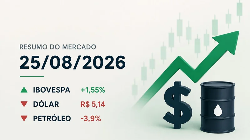 Resumo do mercado hoje: Ibovespa sobe 1,55% e dólar fecha a R$ 5,14