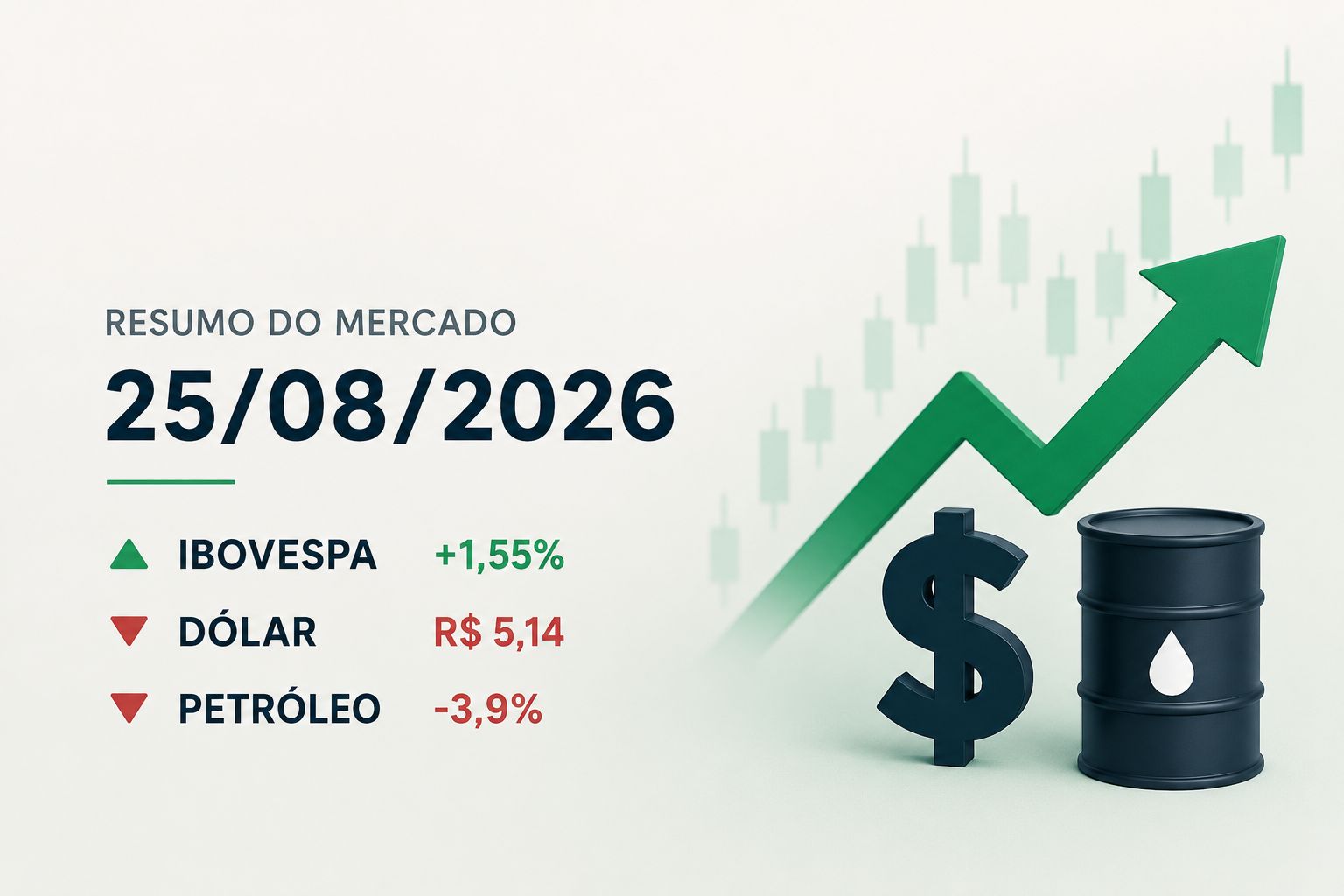 Resumo do mercado hoje: Ibovespa sobe 1,55% e dólar fecha a R$ 5,14