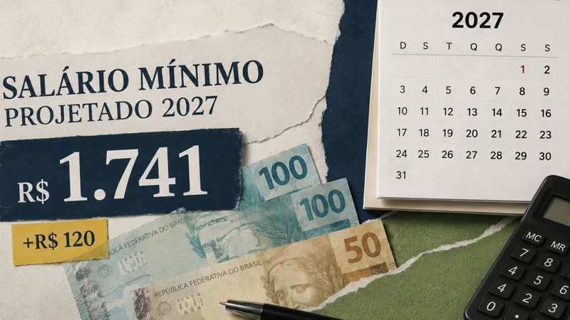 Governo projeta salário mínimo de R$ 1.741 em 2027, alta de R$ 120. Veja impactos no INSS, BPC, abono salarial e seguro-desemprego.