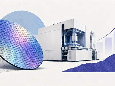 Colagem clean com wafer, equipamento de litografia e curva de crescimento