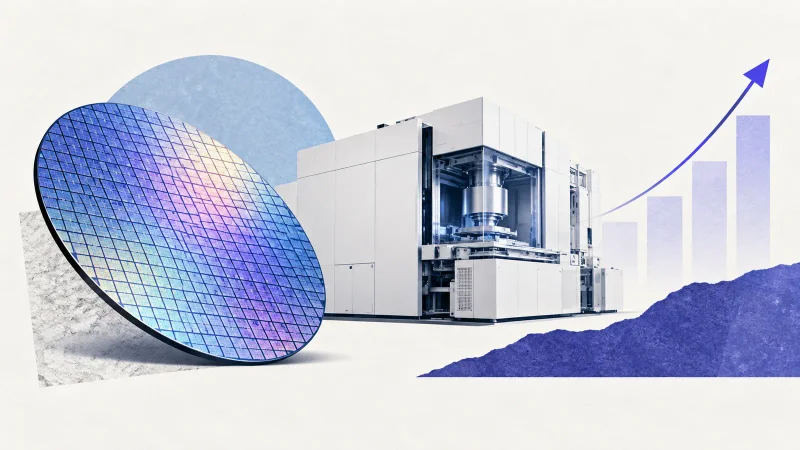 Colagem clean com wafer, equipamento de litografia e curva de crescimento