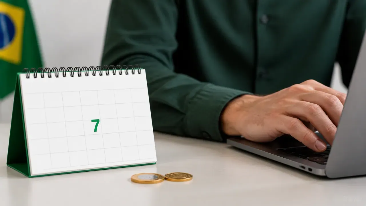 Trabalhador, moedas e calendário representam pagamento pelo trabalho no feriado