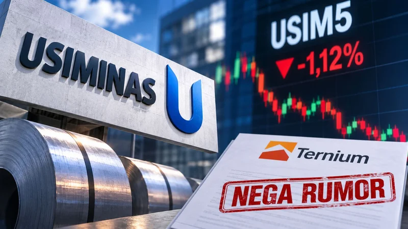 Ternium nega negociação para fechar o capital da Usiminas após rumor fazer USIM5 disparar. Ação devolveu parte dos ganhos nesta terça.